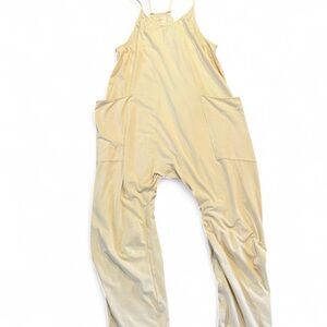 FP Movement by Free People Cream Relaxed Spaghetti-Strap Jumpsuit